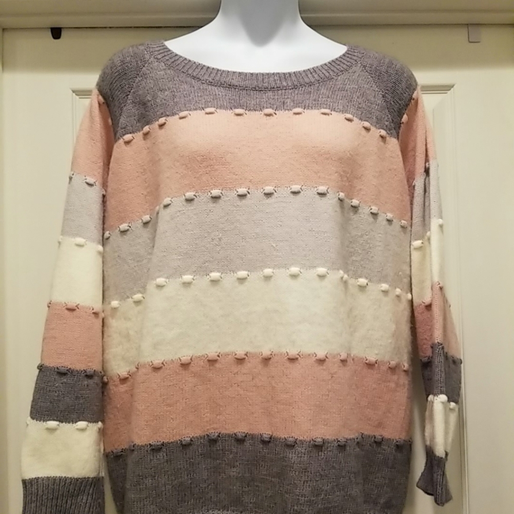 Stripped Plus Size Sweater
